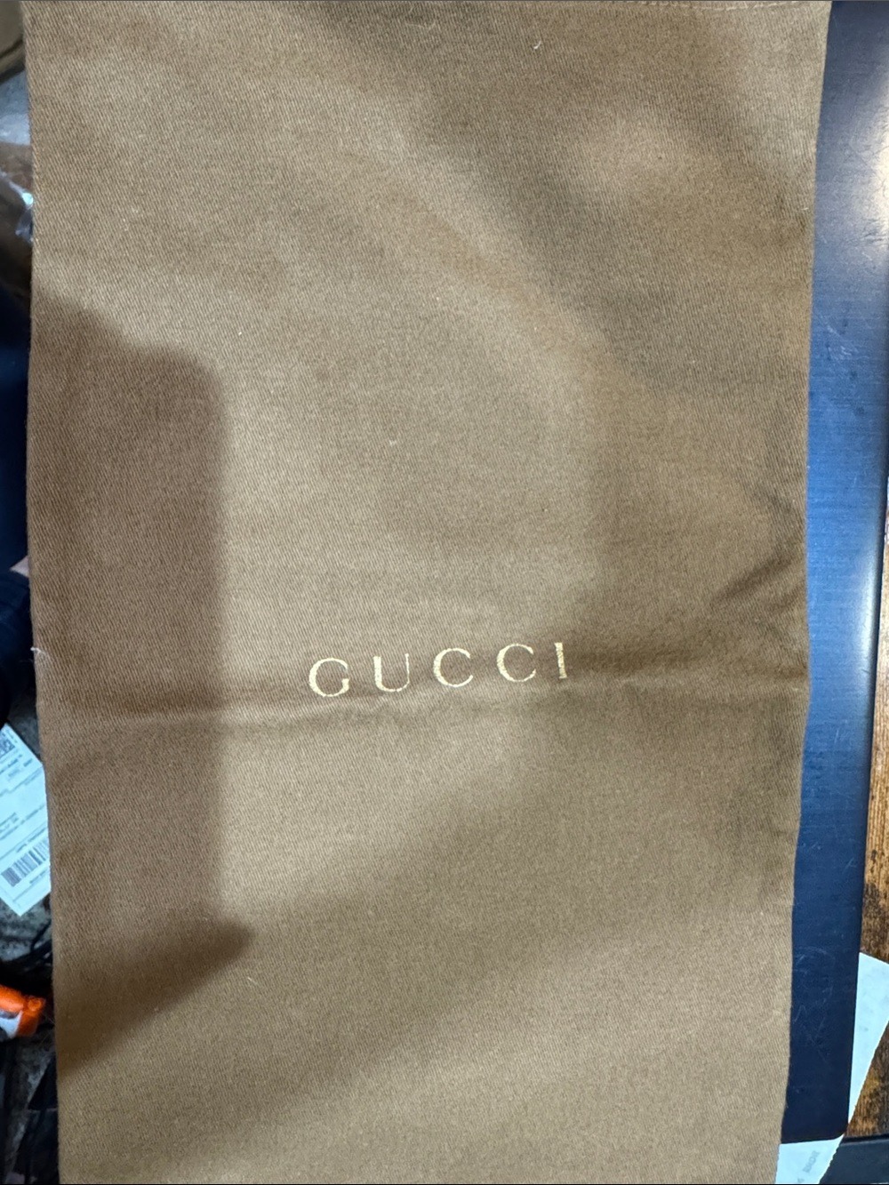 Gucci Brown Fabric Dust Bag with Gold Logo